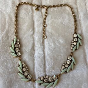 J. Crew mint enamel and rhinestone necklace